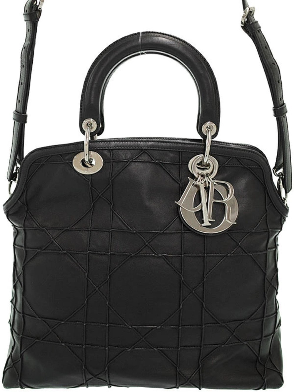 Christian Dior Granville Quilted Handbag Black